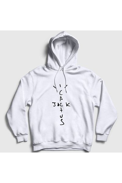 Presmono Λευκό φούτερ Travis Scott Cactus Jack Unisex με κουκούλα - 51223tt