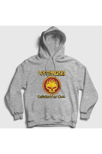 Presmono Conspiracy The Offspring Unisex φούτερ με γκρι κουκούλα - 177313 ττ
