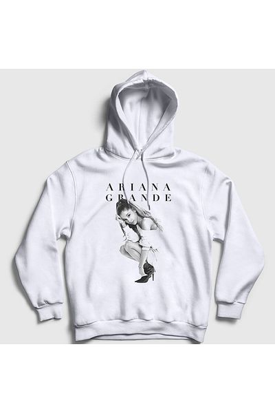 Presmono Φούτερ Ariana Grande Unisex με λευκή κουκούλα - 152497 ττ