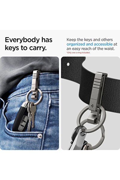 Spigen Key Ring / Bottle Opener Clip Hook Metal Fit Gunmetal - Ahp05319