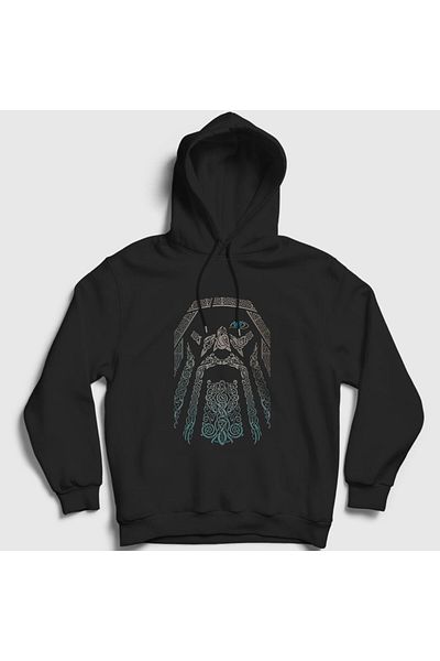 Presmono Φούτερ Odin Vikings Unisex με μαύρη κουκούλα - 222117 ττ