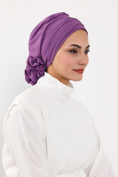 Aisha's Design عمامة جاهزة من قماش Aerobin - مع إكسسوارات، HT-95