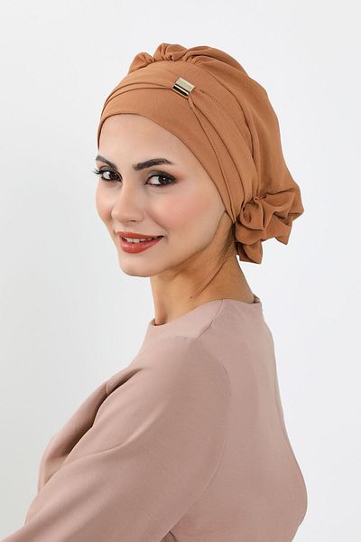 Aisha's Design عمامة جاهزة من قماش Aerobin - مع إكسسوارات، HT-95