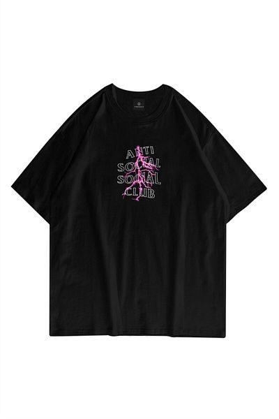 Trendiz Μαύρο μπλουζάκι Unisex Anti Social Club