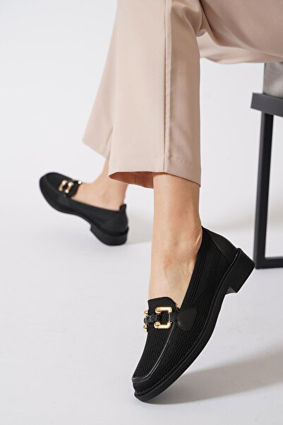 Moda Pie Трико - чорні жіночі балетки з металевою спідницею