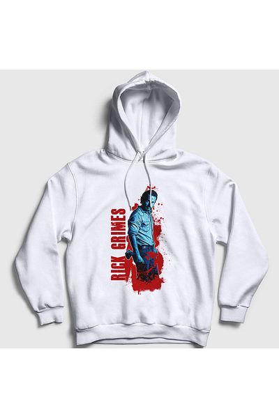 Presmono Φούτερ Rick Grimes Unisex με λευκή κουκούλα - The Walking Dead 220507 ττ