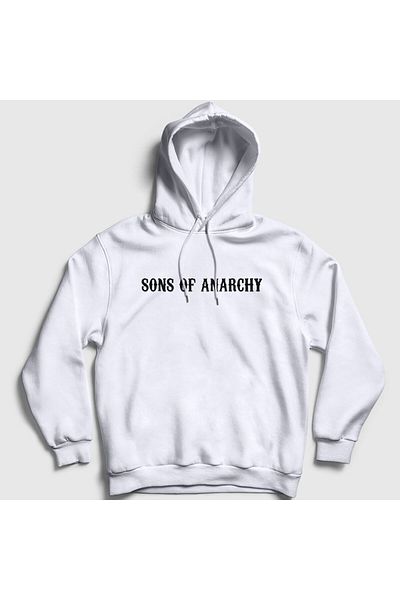 Presmono Unisex Λευκό φούτερ με κουκούλα 'Sons Of Anarchy' - 216237 ττ