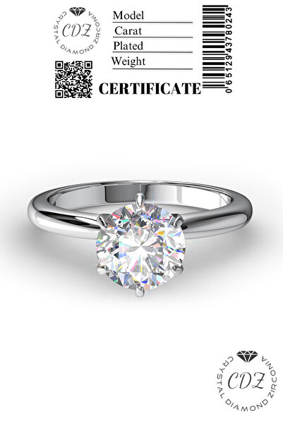 Crystal Diamond Zirconia Özel kesim, parlak 1.01 karat tektaş yüzük (kararmaz)