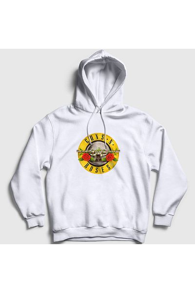 Presmono Φούτερ Guns N' Roses Unisex Λευκή κουκούλα - 58543tt