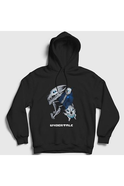 Presmono Φούτερ Unisex Μαύρο Undertale με κουκούλα - Gaster Blaster 32182tt