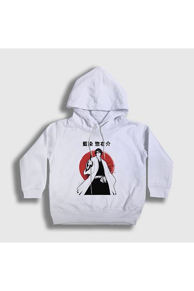 Presmono Hanorac pentru copii unisex Aizen V2 - alb, cu glugă, Anime Bleach 126941 tt