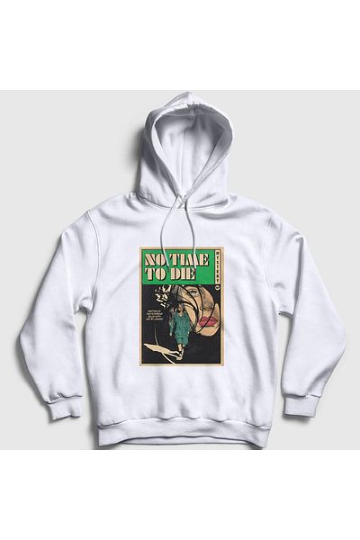 Presmono No Time Billie Eilish Unisex φούτερ με λευκή κουκούλα - 154479 ττ