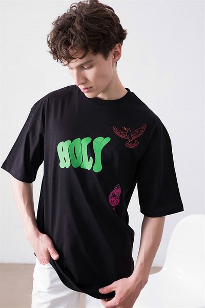 Trendiz Unisex Black Holy T-Shirt
