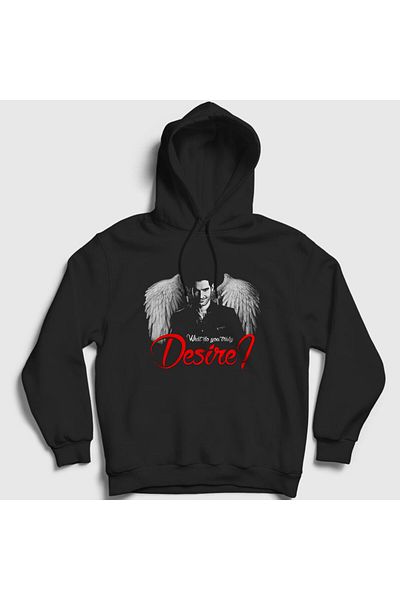 Presmono Φούτερ Desire V3 Lucifer Unisex μαύρη κουκούλα - 198920 ττ
