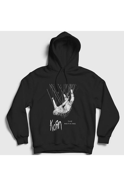 Presmono Nothing Korn Unisex Μαύρο Φούτερ με κουκούλα - 92863tt