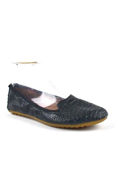 TREND Black Croc Patterned Foldable Women's Ballerinas