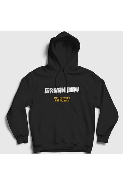 Presmono Unisex Μαύρο Φούτερ με κουκούλα Green Day - 55555tt