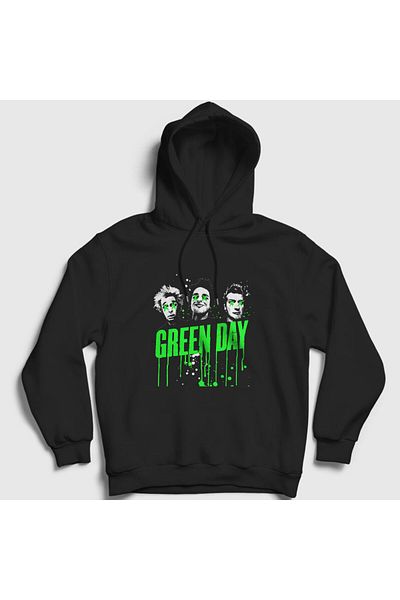 Presmono Унисекс черен суичър с качулка Uno Green Day - 55946tt