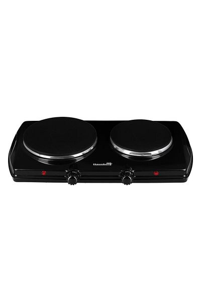 Hausberg Ηλεκτρική εστία Hb-520ng, 2500w, εξοπλισμένη με 2 κουμπιά θερμοκρασίας, μαύρη