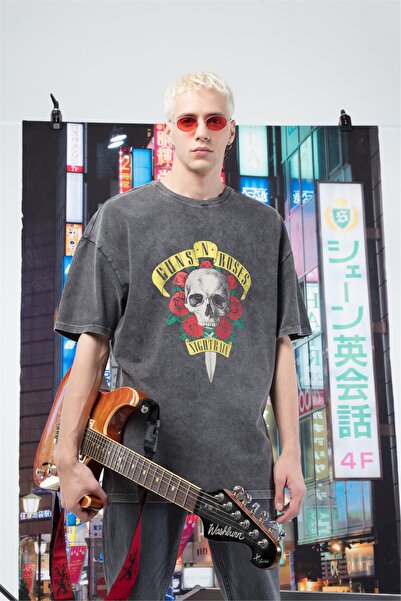 Trendiz Ανδρικό μπλουζάκι Gunsnroses Anthracite