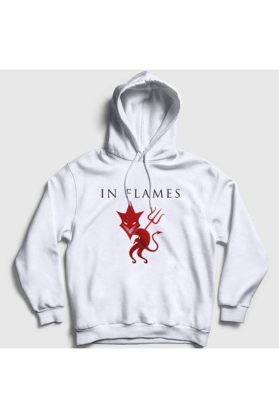 Presmono Φούτερ με κουκούλα White Devil In Flames Unisex - 83670tt