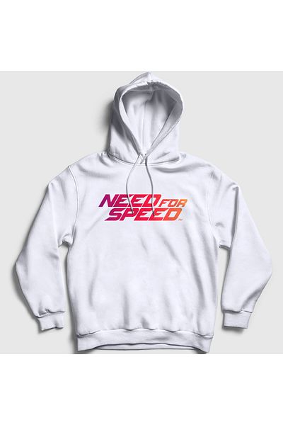 Presmono Λευκό λογότυπο Need For Speed ​​Unisex φούτερ με κουκούλα - 459923 ττ