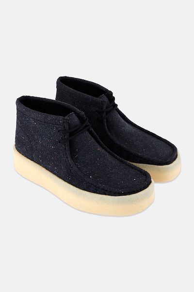 CLARKS Men Standard Wallabeecup Lace Up Casual Shoes, Navy
