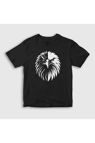 Presmono Tricou alb-negru pentru copii unisex - Cap de vultur, cadou 470029 tt