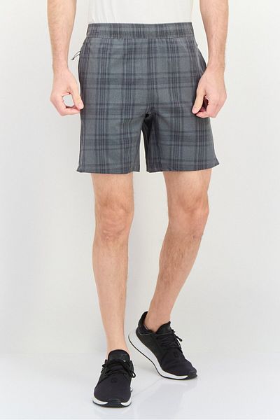 Swiss Alps Men Plaid Basic Shorts, Grey
