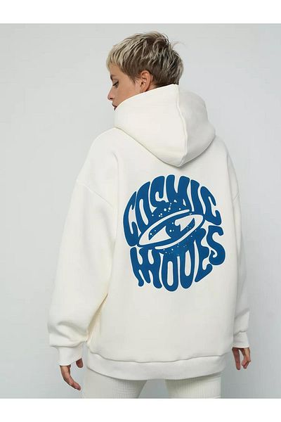 Cupla Cosmic Moves Unisex White Sweatshirt