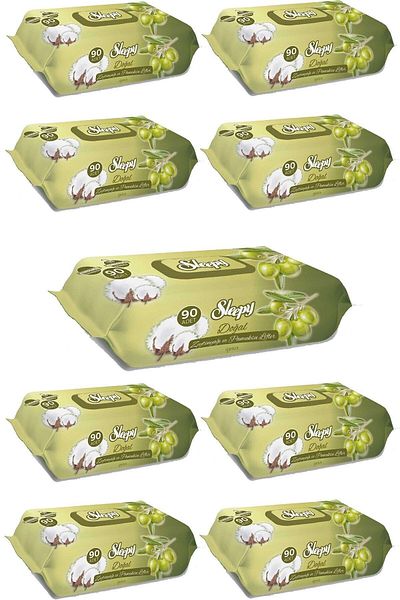 Sleepy Wet Wipes Olive Oil 90 Pieces X 9 (total 810 Wipes)