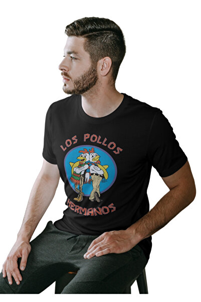 Texclusive Crna unisex majica Breaking Bad Los Pollos Hermanos