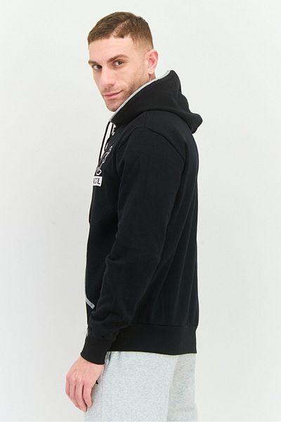 Kangol Men Graphic Print Long Sleeves Hooded Sweatshirt, Black