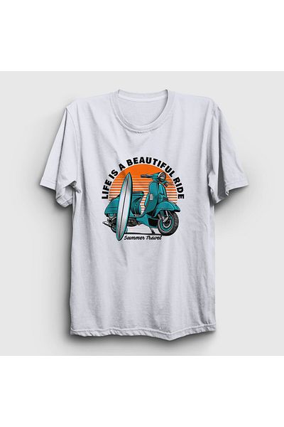 Presmono Μπλουζάκι Lambretta Unisex White Motorcycle Scooter - 444550 ττ