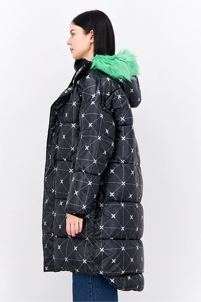collusion Women Quilted Puffer Jacket, Black