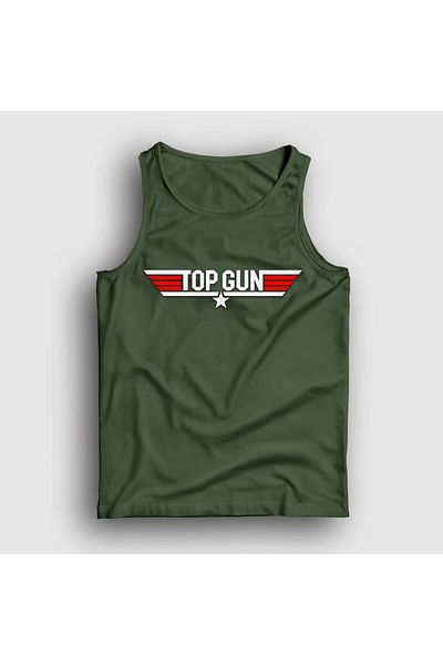 Presmono Tom Cruise Pilot Logo Khaki Top Gun Tank Top - Unisex 460138 ττ