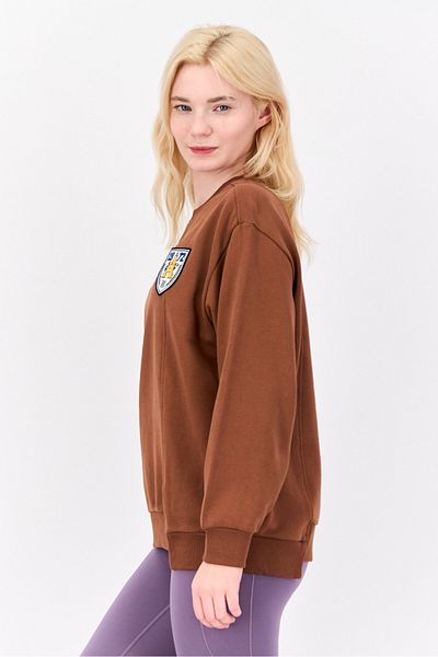 adidas Women Sportswear Fit Long Sleeve Outdoor Sweatshirt, Brown