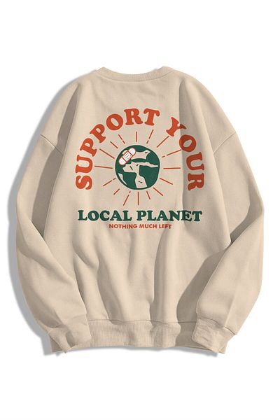 Trendiz Φούτερ με κουκούλα Unisex Planète Support Crew Neck