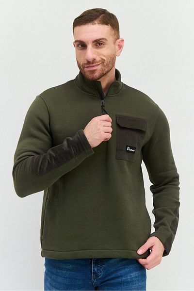 Penfield Men High Neck Brand Logo Long Sleeves Sweatshirt, Olive