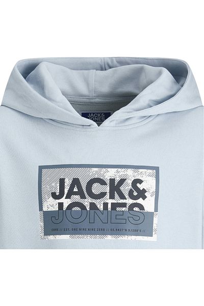Jack & Jones Hanorac Glugă cu imprimeu JACK & JONES Logan JNR - 12254120-Albastru atenuat