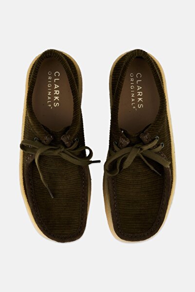 CLARKS Men Wallabee Lace Up Casual Shoes, Olive