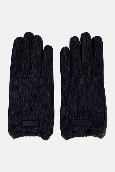 Emporio Armani Men 1 Pair Brand Logo Gloves, Black