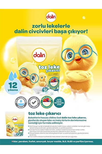 Dalin Toz Leke Çıkarıcı 500GR (Tüm Çamaşırlar / Elde ve Matik) (4 Lü Set)