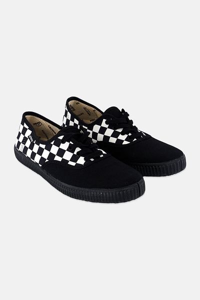 Victoria Women Lace Up Checkerboard Casual Shoes, Multicolor