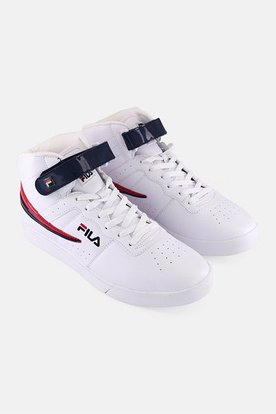 Fila Men Vulc 13 Patent Flag High Cut Lace Up Basketball Shoes, White