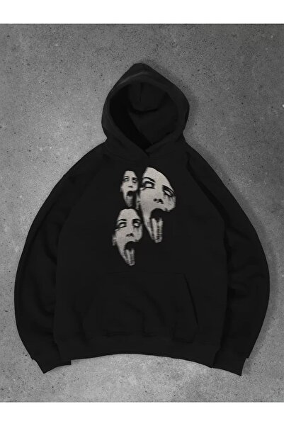 Cupla سويت شيرت أسود للجنسين ثلاثي الصراخ