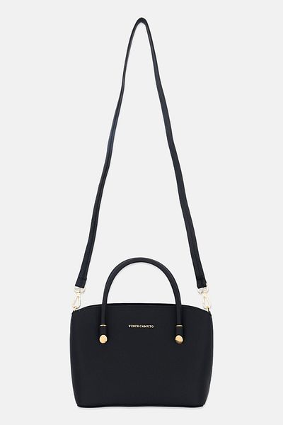 Vince Camuto Women Brand Logo Ravenna Satchel Bag 20 H X 30 L X 10 W Cm, Black