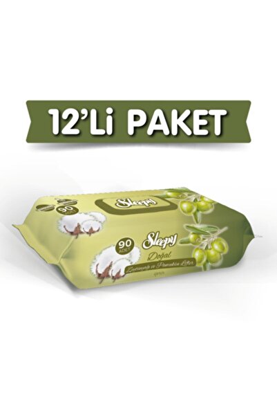 Sleepy Doğal Zeytinyağı Ve Pamuksu Lifler Islak Mendil 12 x 90'lı