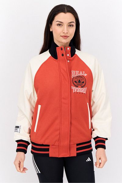 adidas Women Sportswear Fit Outdoor Bomber Jacket, Rust