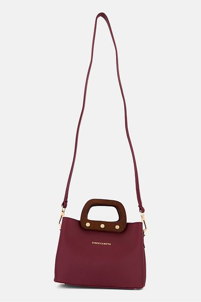 Vince Camuto Women Brand Logo Satchel Bag 17 H x 22,5 L x 8,5 W cm, Maroon